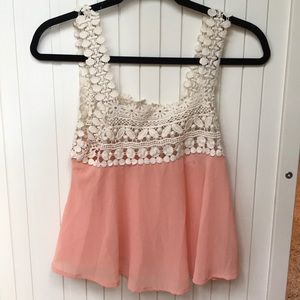 Lace chiffon top